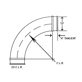 QF Elbow Tubed Long Radius | Quick Fit Ducting